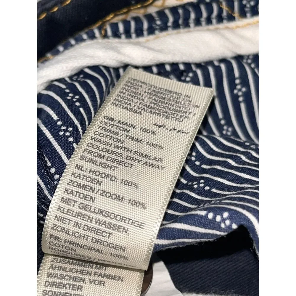 Fat Face Pants Mens 34x25 Flat Front Straight Leg Navy‎ Blue Chino